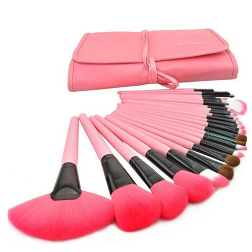 Set de 24 pinceaux de maquillage professionnel avec housse