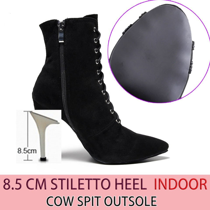 Bottines fermées danse Shayane noir Talons de 6 à 10cm semelle pour exterieur