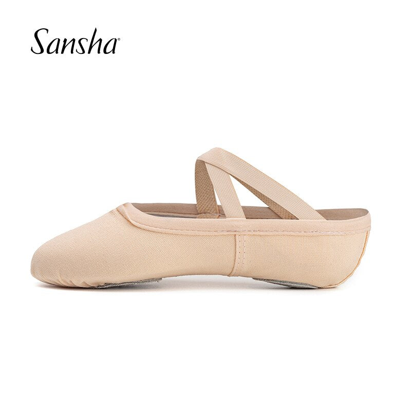 Chaussons demi-pointes canvas avec élastique Sansha