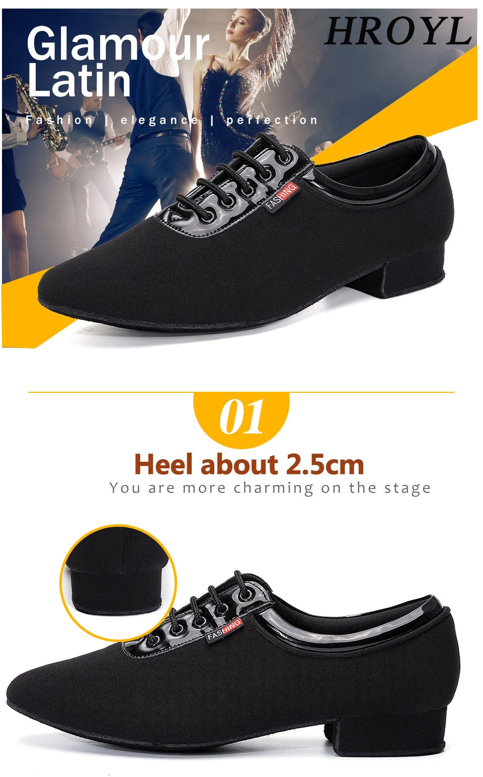 Chaussures de danse à talons 2.5cm pour intérieur ou extérieur