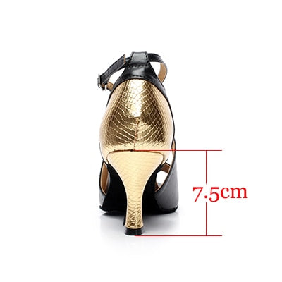 Chaussures de danse Maeva couleur noir & or Talons de 6 à 10 cm