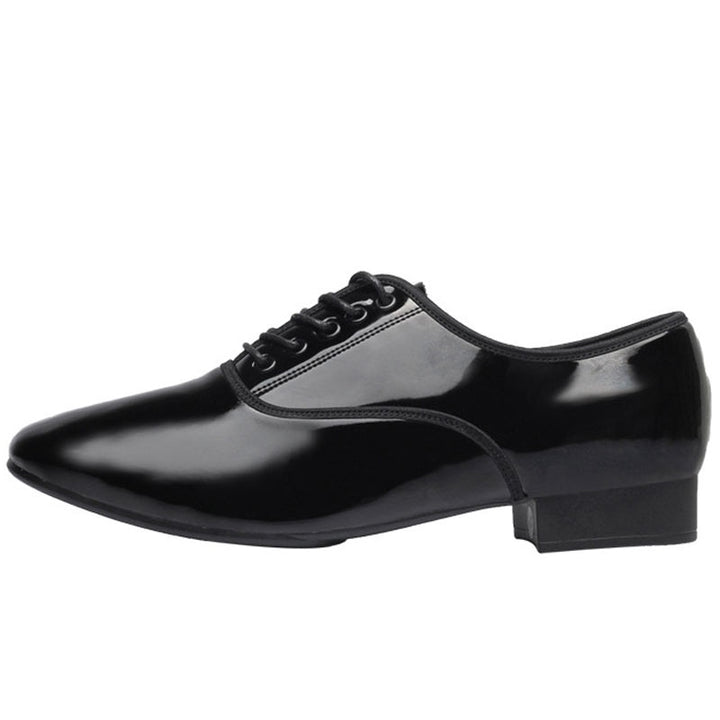 Chaussures danse hommes en cuir vernis coloris noir