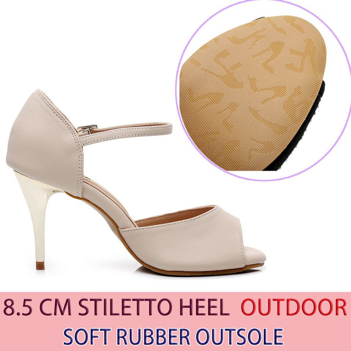 Chaussures de danse Stéphanie couleur beige Talon de 7.5 ou 8.5cm