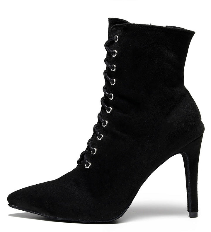 Bottines fermées danse Shayane noir Talons de 6 à 10cm semelle pour exterieur