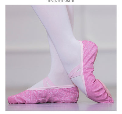 Chaussons Demi-pointes à paillettes couleur rose ou bleu