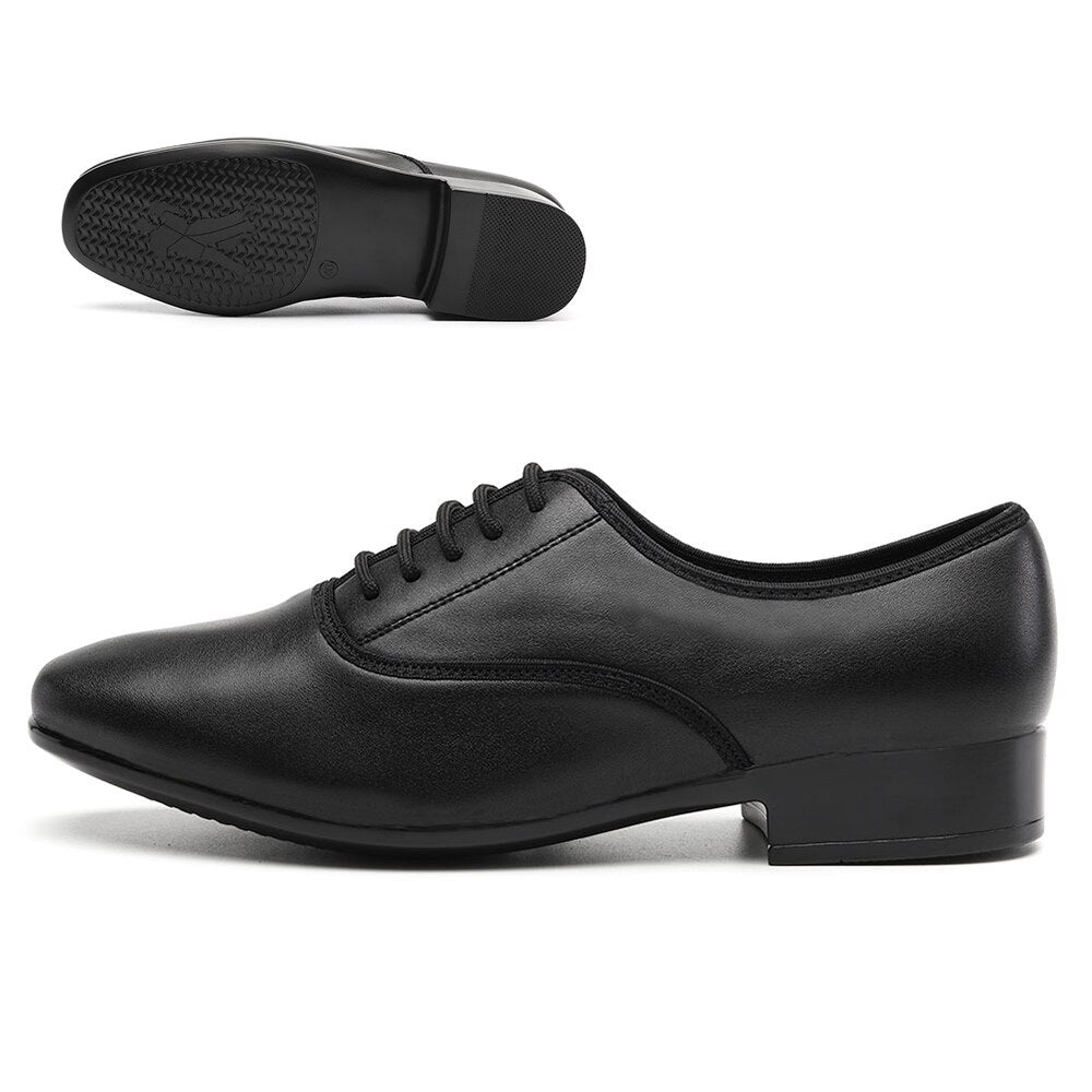 Chaussures danse hommes en PU ou Cuir ou Daim coloris noir