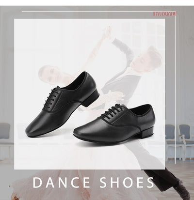 Chaussures danse hommes en PU ou Cuir ou Daim coloris noir