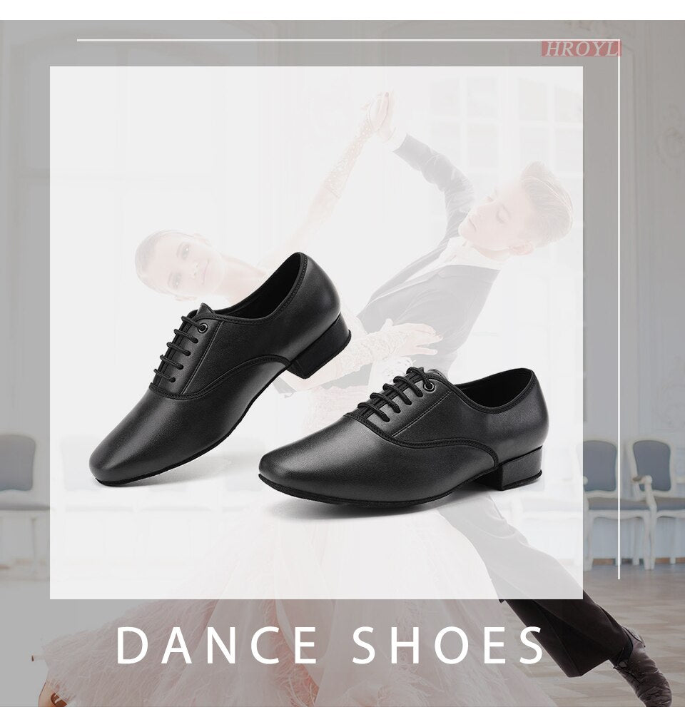 Chaussures danse hommes en cuir coloris noir