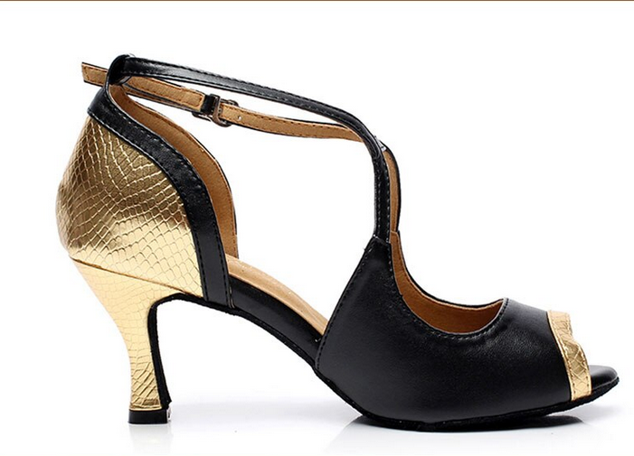 Chaussures de danse Maeva couleur noir & or Talons de 6 à 10 cm