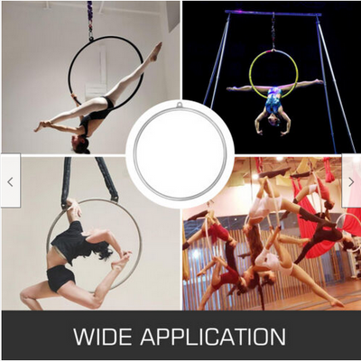 Cerceau aérien pour Danse Aérienne ou Yoga 90cm lyre 1 point + accessoires