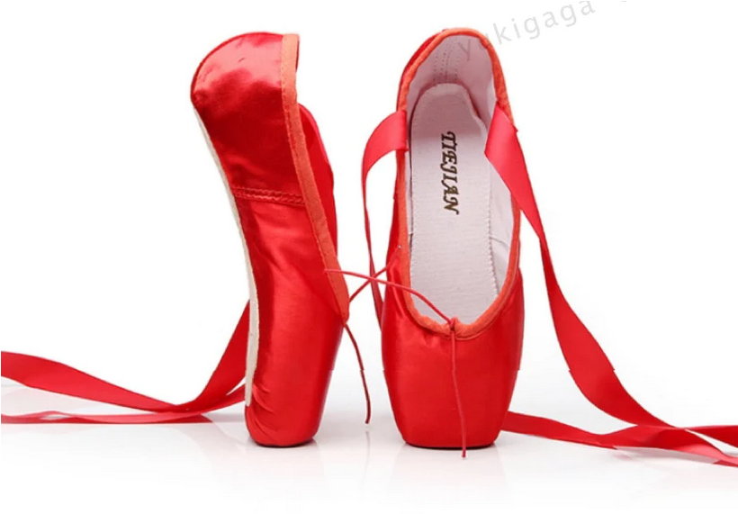 Chaussons Pointes satin rouge avec ou sans protections