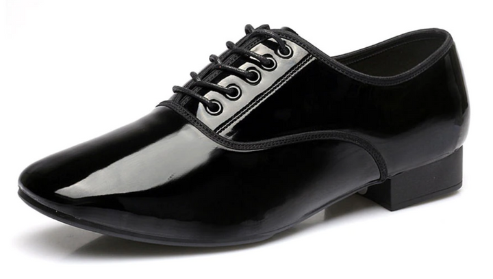 Chaussures danse hommes en cuir vernis coloris noir