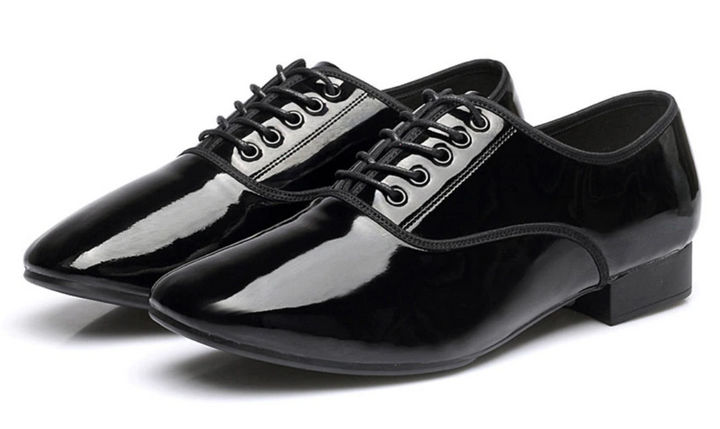 Chaussures danse hommes en cuir vernis coloris noir