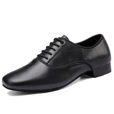 Chaussures danse hommes en cuir coloris noir