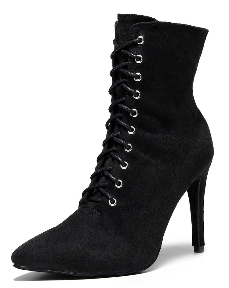 Bottines fermées danse Shayane noir Talons de 6 à 10cm semelle pour exterieur