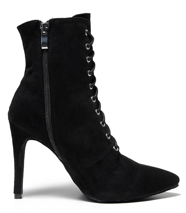 Bottines fermées danse Shayane noir Talons de 6 à 10cm semelle pour exterieur