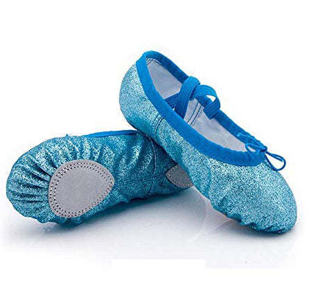 Chaussons Demi-pointes à paillettes bleu