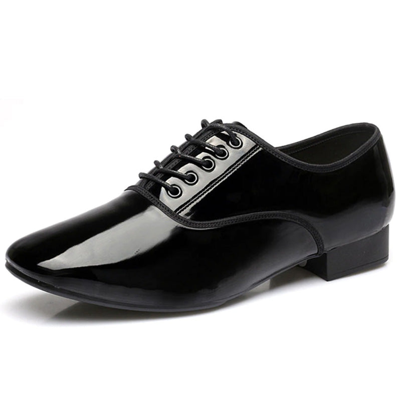 Chaussures danse hommes en cuir vernis coloris noir