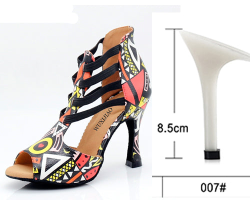 Chaussures de danse fantaisie pour femme coloris multicolore- Talons personnalisables: plusieurs hauteurs disponibles : de 6 à 10 cm - Dance Store