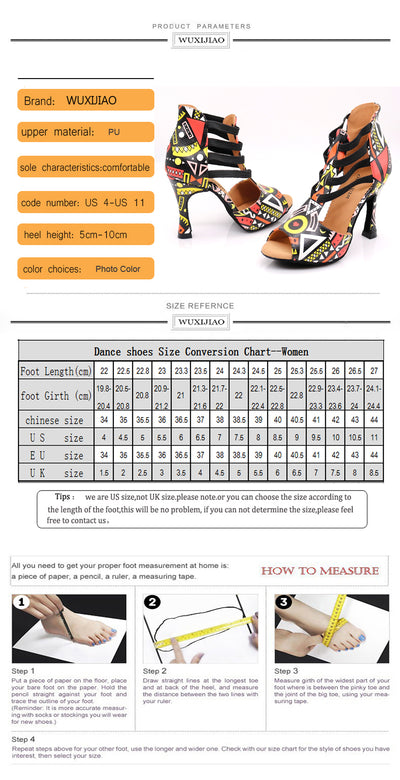 Chaussures de danse fantaisie pour femme coloris multicolore- Talons personnalisables: plusieurs hauteurs disponibles : de 6 à 10 cm - Dance Store