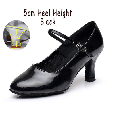 Chaussures de danse pour femme - en cuir noir vernis - Talons personnalisables hauteurs disponibles 5 ou 7cm - Dance Store