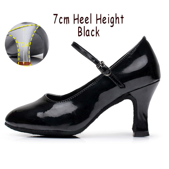 Chaussures de danse pour femme - en cuir noir vernis - Talons personnalisables hauteurs disponibles 5 ou 7cm - Dance Store