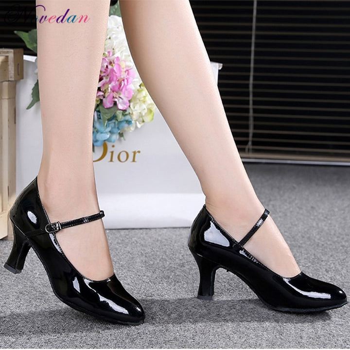 Chaussures de danse pour femme - en cuir vernis - 4 coloris au choix: rouge, argent, noir, doré - Talons personnalisables hauteurs disponibles 5 ou 7cm - Dance Store