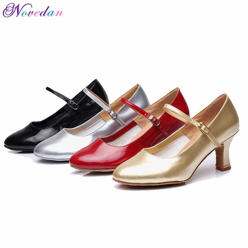 Chaussures de danse pour femme - en cuir vernis - 4 coloris au choix: rouge, argent, noir, doré - Talons personnalisables hauteurs disponibles 5 ou 7cm - Dance Store