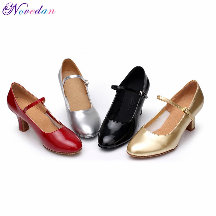 Chaussures de danse pour femme - en cuir vernis - 4 coloris au choix: rouge, argent, noir, doré - Talons personnalisables hauteurs disponibles 5 ou 7cm - Dance Store