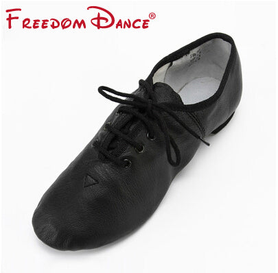 Chaussons de danse - Sneakers en cuir réglable avec lacets pour danse Jazz  pour femme - 2 coloris au choix: noir ou tan - Dance Store