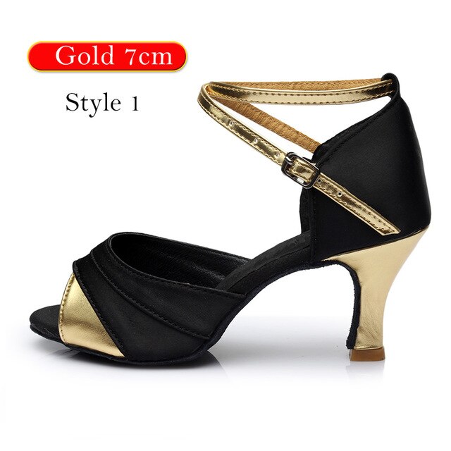 Chaussures de danse pour femme - 3 coloris disponibles: rouge & noir, argent & noir, doré & noir  - Talons personnalisables hauteurs disponibles 5cm ou 7cm - Dance Store