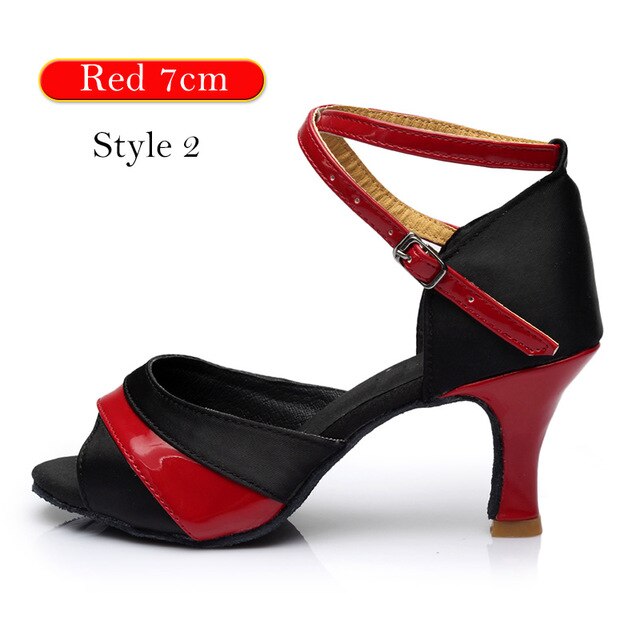 Chaussures de danse pour femme - 3 coloris disponibles: rouge & noir, argent & noir, doré & noir  - Talons personnalisables hauteurs disponibles 5cm ou 7cm - Dance Store