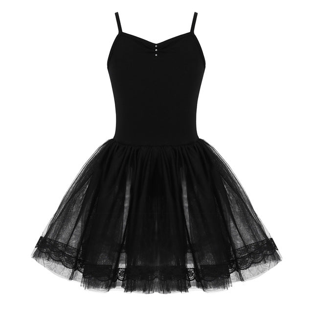 Robe tutu à fines bretelles avec dentelles et strass pour enfant 3 coloris au choix - Dance Store