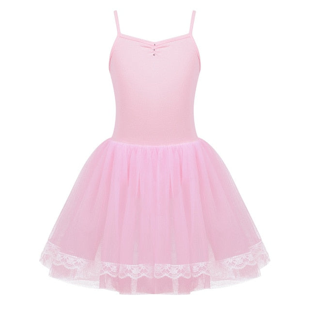 Robe tutu à fines bretelles avec dentelles et strass pour enfant 3 coloris au choix - Dance Store