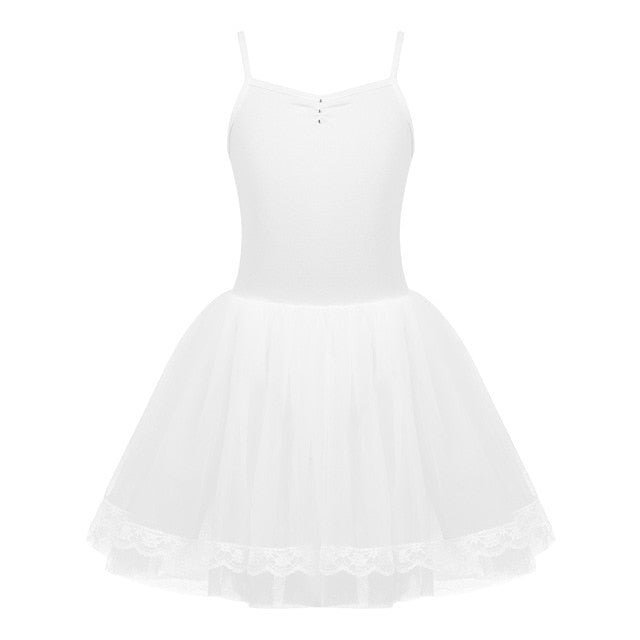 Robe tutu à fines bretelles avec dentelles et strass pour enfant 3 coloris au choix - Dance Store