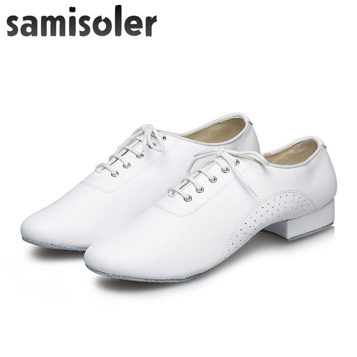 Chaussures de danse pour hommes - chaussures avec petit talons: hauteur au choix 2.5 ou 4cm - 2 Coloris disponibles: noir ou blanc - Dance Store