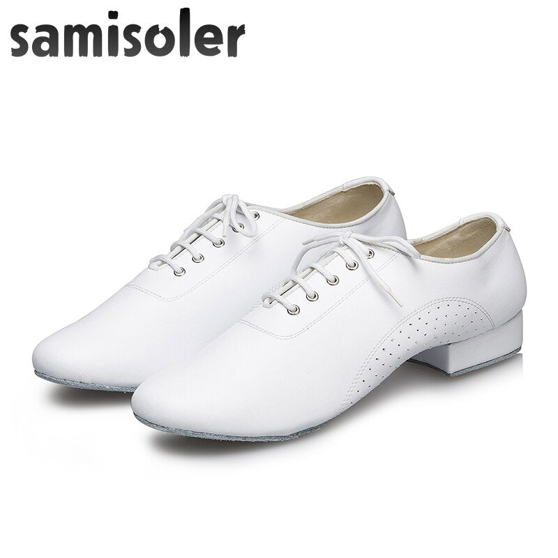 Chaussures de danse pour hommes - chaussures avec petit talons: hauteur au choix 2.5 ou 4cm - 2 Coloris disponibles: noir ou blanc - Dance Store