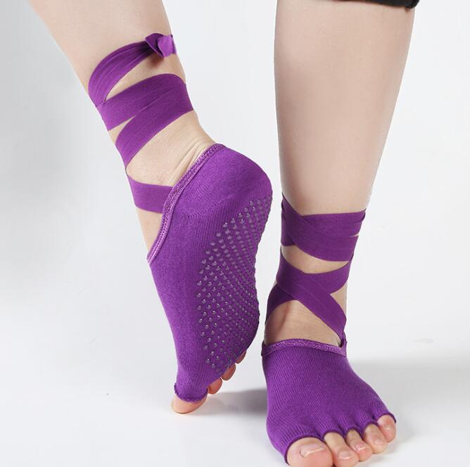 1 Paire Socquettes Chaussons bandage 5 doigts séparés - en coton spécial Yoga & Danse pour adulte - 8 coloris au choix - Dance Store