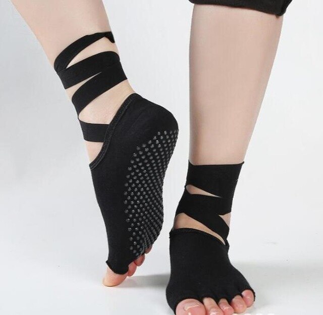 1 Paire Socquettes Chaussons bandage 5 doigts séparés - en coton spécial Yoga & Danse pour adulte - 8 coloris au choix - Dance Store