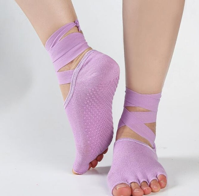 1 Paire Socquettes Chaussons bandage 5 doigts séparés - en coton spécial Yoga & Danse pour adulte - 8 coloris au choix - Dance Store