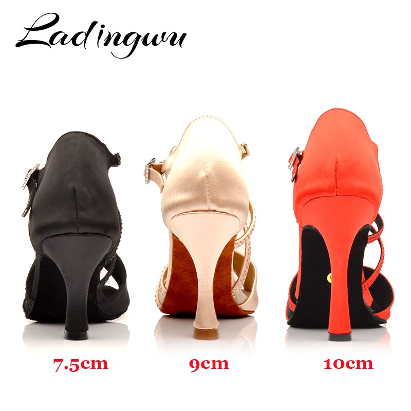 Chaussures de danse pour femme 2 coloris au choix: chair, rouge - avec strass - Talons personnalisables hauteurs disponibles 10cm 9cm 8.5cm 7.5cm 6cm - Dance Store