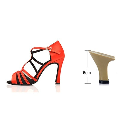 Chaussures de danse pour femme 2 coloris au choix: chair, rouge - avec strass - Talons personnalisables hauteurs disponibles 10cm 9cm 8.5cm 7.5cm 6cm - Dance Store