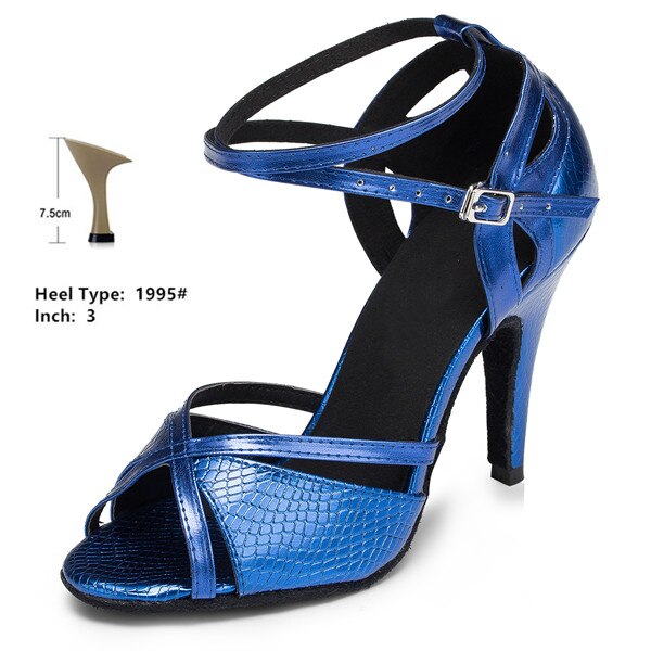 Chaussures de danse pour femme - coloris bleu - Talons personnalisables: hauteurs disponibles: 6/7.5/8.5/9/10cm - Dance Store