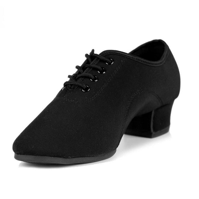 Chaussures de danse à talons bi-semelle en daim noir