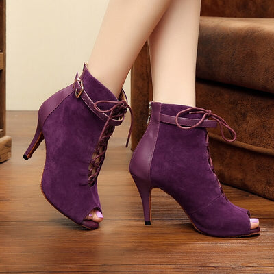 Chaussures bottines coloris noir ou violet -Talons de 7.5 à 10cm