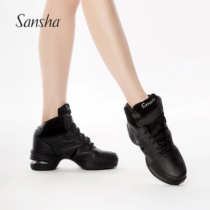 Baskets montantes cuir Sansha noir