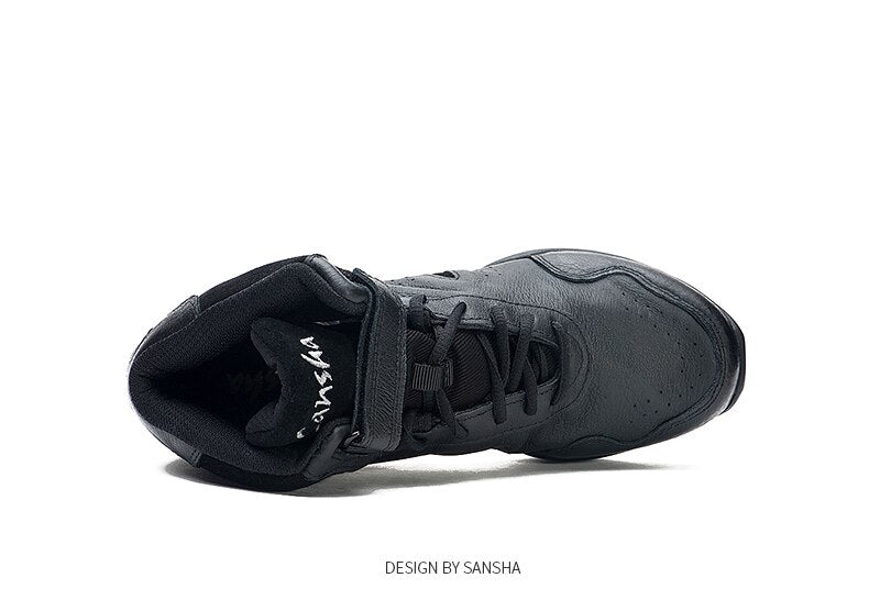 Baskets montantes cuir Sansha noir