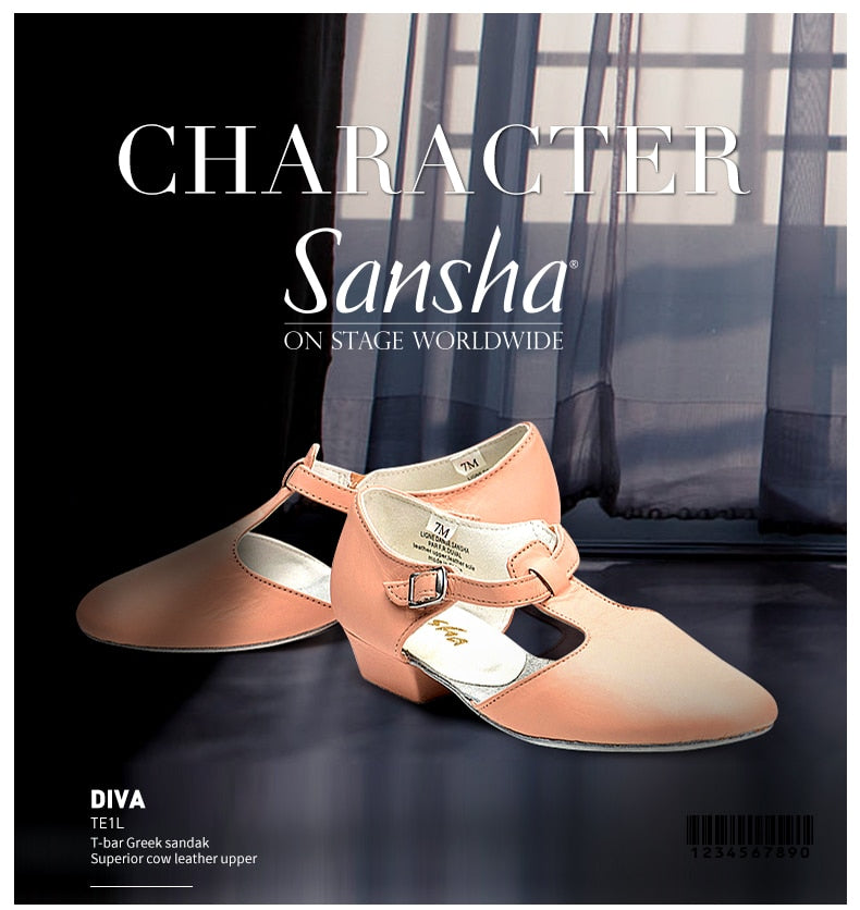 Chaussons danse cuir à talons Diva by Sansha