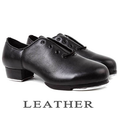 Chaussures de danse - Claquettes - Sneakers à lacets en cuir pour homme et femme coloris noir - 2 modèles au choix en cuir - Dance Store