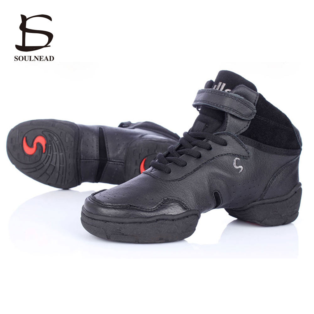 Baskets Sneakers montante en cuir Jazz Hip Hop Fitness pour adulte 3 coloris au choix: noir, rouge, blanc - Dance Store